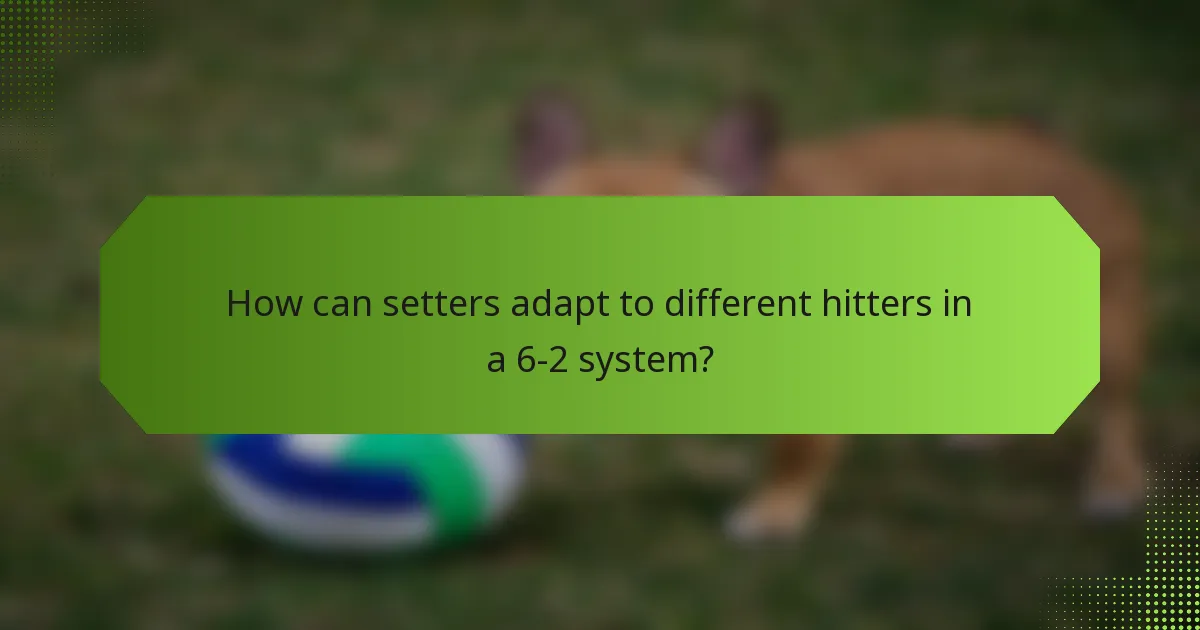 How can setters adapt to different hitters in a 6-2 system?