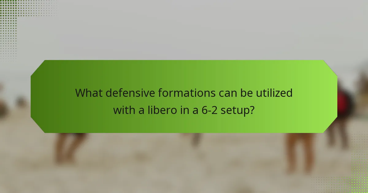 What defensive formations can be utilized with a libero in a 6-2 setup?